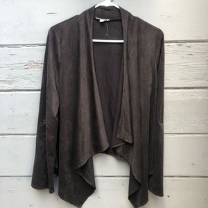Hem & thread brown soft open cardigan medium